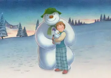 Flying With The Snowman Walking in The Air